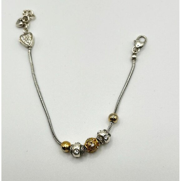 Brighton Bracelet With Heart & Beaded Charms Silver & Gold-Tone - Picture 3 of 9